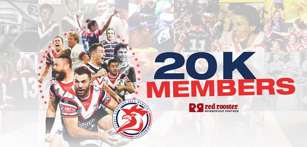 Roosters Set Club Record with 20,000 Members