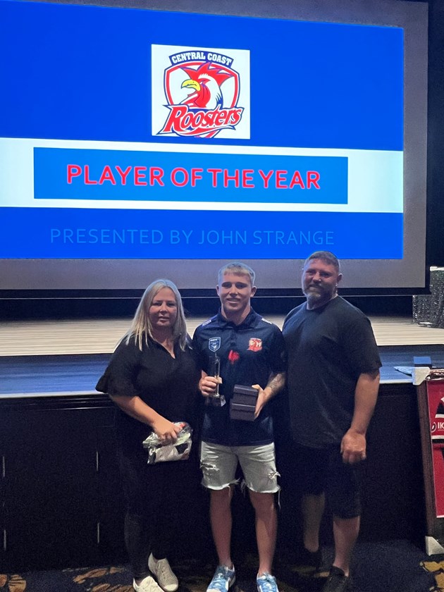 Zac Gillett takes home the Central Coast Roosters Player of the Year Award for his efforts in 2023. 