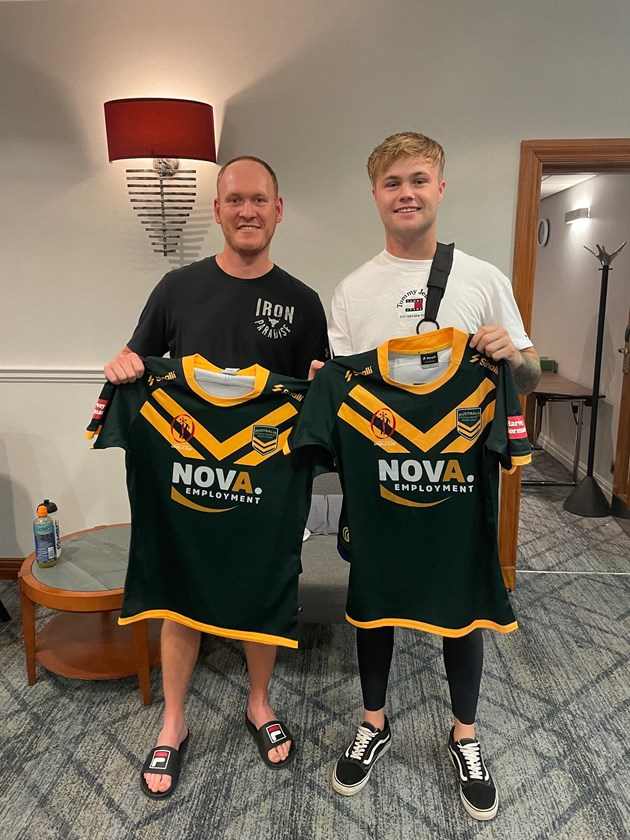 PDRL Stars: Roosters Captain Rylee Lowe (left) and youngster Bryce Crane (right) took the field for Australia in the Physical Disability Rugby League World Cup last week. 