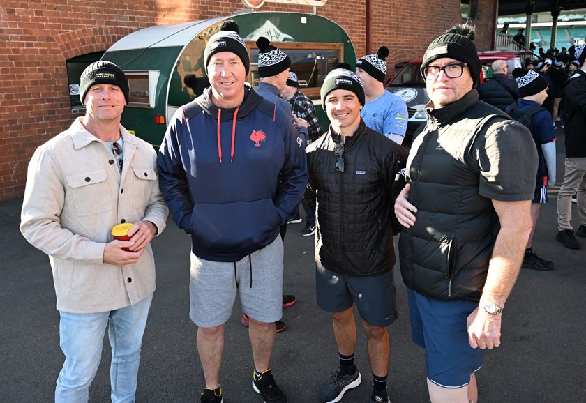 Robinson walked from the Sydney Cricket Ground to the Sydney Opera House on Monday to help launch the NRL's annual Beanie for Brain Cancer Round and show his support for the Mark Hughes Foundation. 