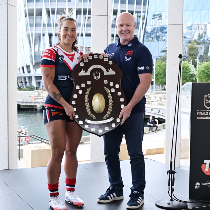 Roosters celebrate NRLW Minor Premiership receiving inaugural Nellie Doherty Shield