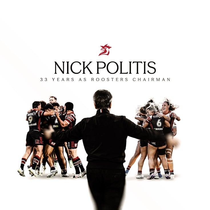 Nick Politis Celebrates 33 Years as Sydney Roosters Chairman