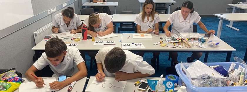 Future Artists: Students got together to create their own designs for Roosters players to represent. 