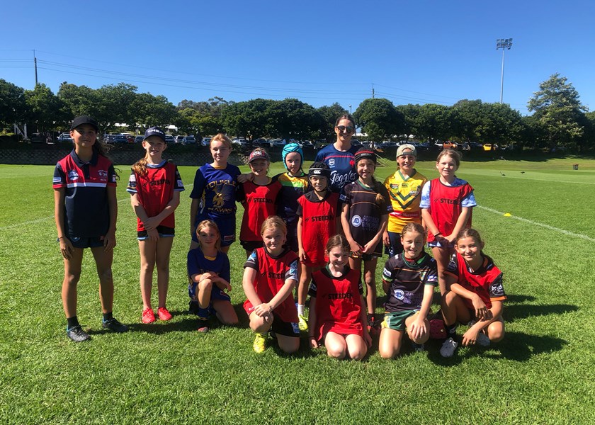 Fun Day Out: Future Roosters were joined by NRLW and Harvey Norman Women's Premiership players to improve their Rugby League skills both with and without the ball in what was a resounding success!