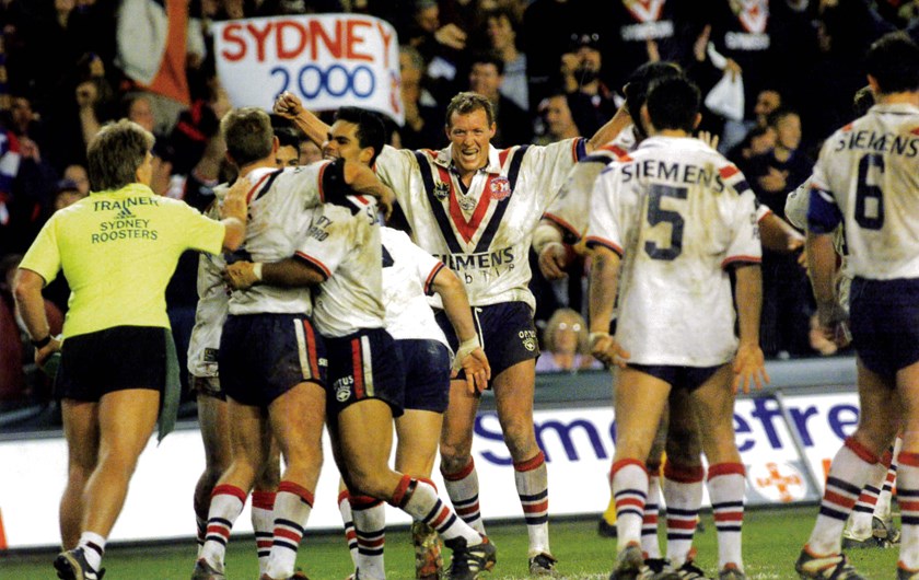 At Long Last: After five years of near-misses, the Roosters of 2000 became the first in two decades to qualify for the Grand Final - and it was pure jubilation at fulltime of the preliminary final. 
