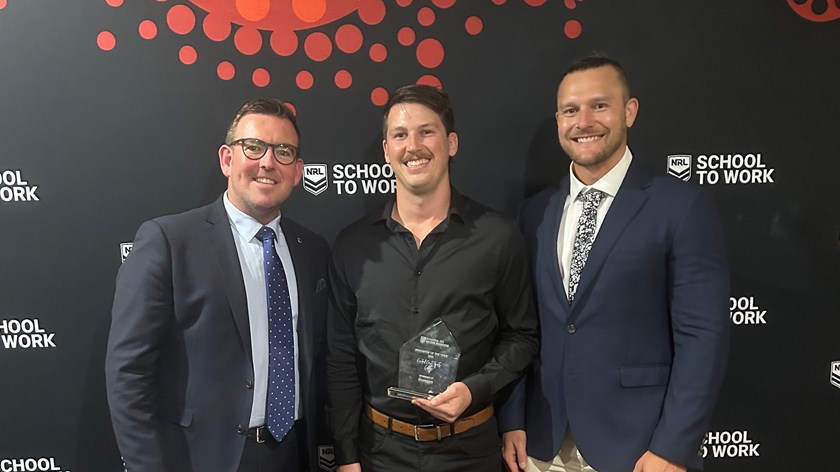 L to R: Anthony Brooks - Sydney Roosters, Sam Whitehouse - Central Coast Sports College, and Bradley Nelson – School to Work, Project Officer