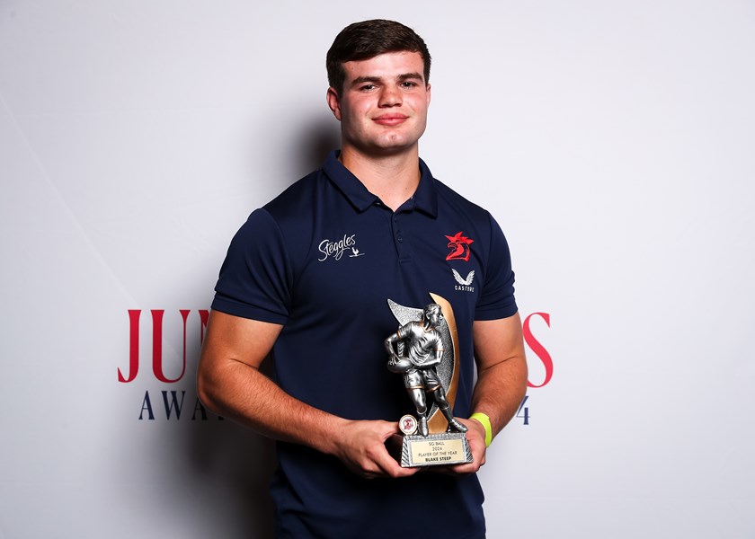 Developing Leader: Steep was appointed as captain of the SG Ball Cup side for the 2024 season, and led the Roosters to the preliminary final after winning all their regular-season matches. 