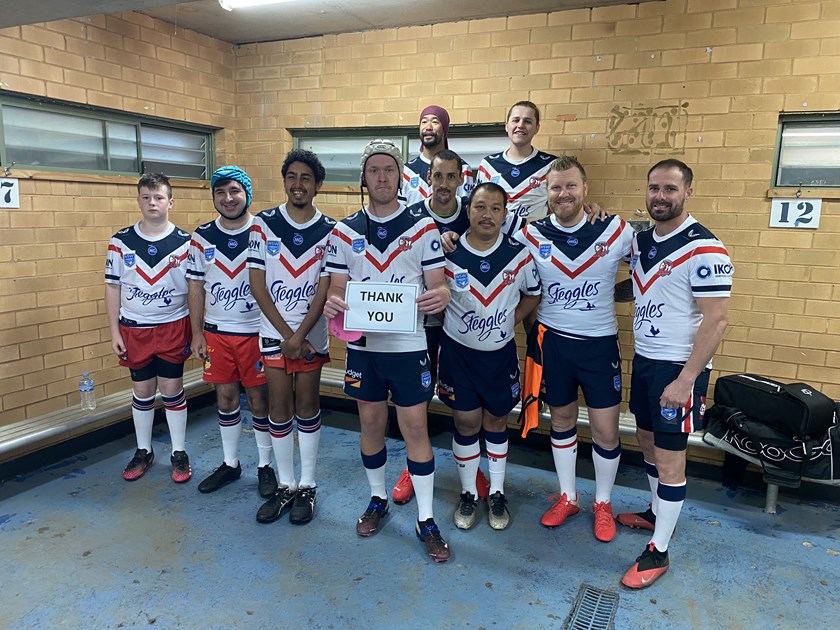 Thankful: The Sydney Roosters PDRL side were sure to thank the Club after receiving their new jerseys for season 2022.  