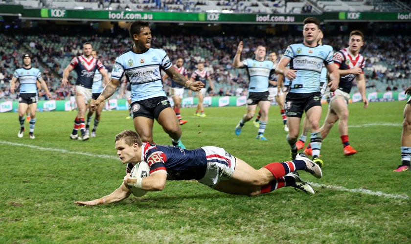 Back in RWB: A young Dale Copley scores for the Roosters in 2016, and would later witness the rise of the youngsters who took out that season's NYC title in full force at NRL level. 