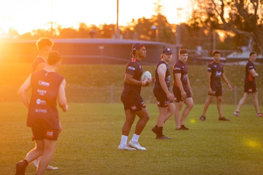 Hard Yakka: When not enjoying the sights and sounds of northern NSW, the young contingent of players put in the hard yards on the training field, expertly guided by Jake Friend, Mitchell Aubusson and Daniel Anderson. 