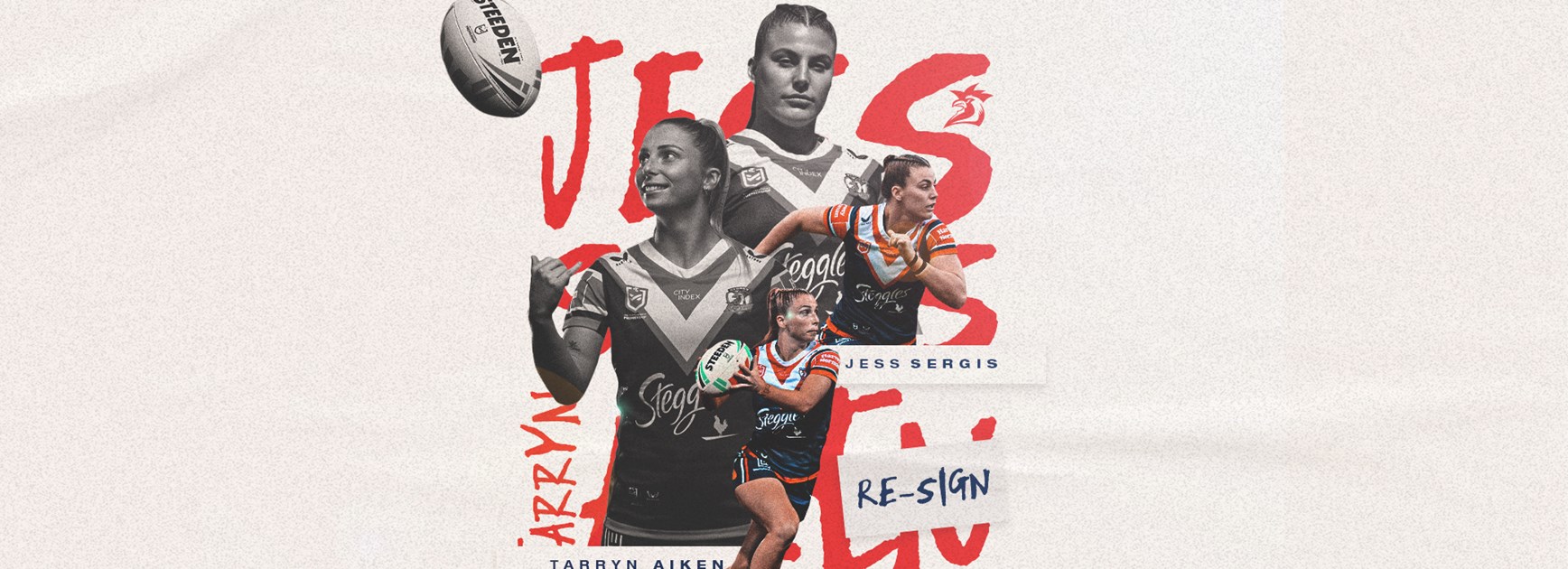 Aiken and Sergis re-commit to Roosters NRLW squad
