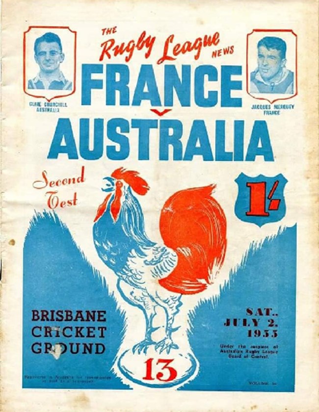 Les Chanticleers: This advertisement for Australia vs France from 1955 depicts the French logo - 'Les Chanticleer' - the Rooster that would soon become Eastern Suburbs' symbol. 