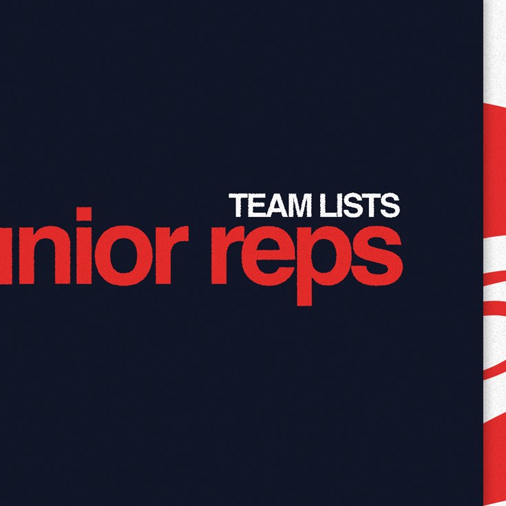 JUNIOR REPRESENTATIVES TEAMLISTS – Saturday, 22nd February, 2025
