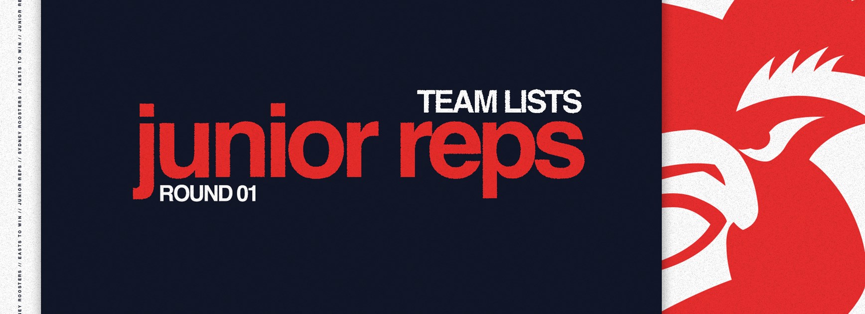 Junior Representatives Teamlists | Round 1