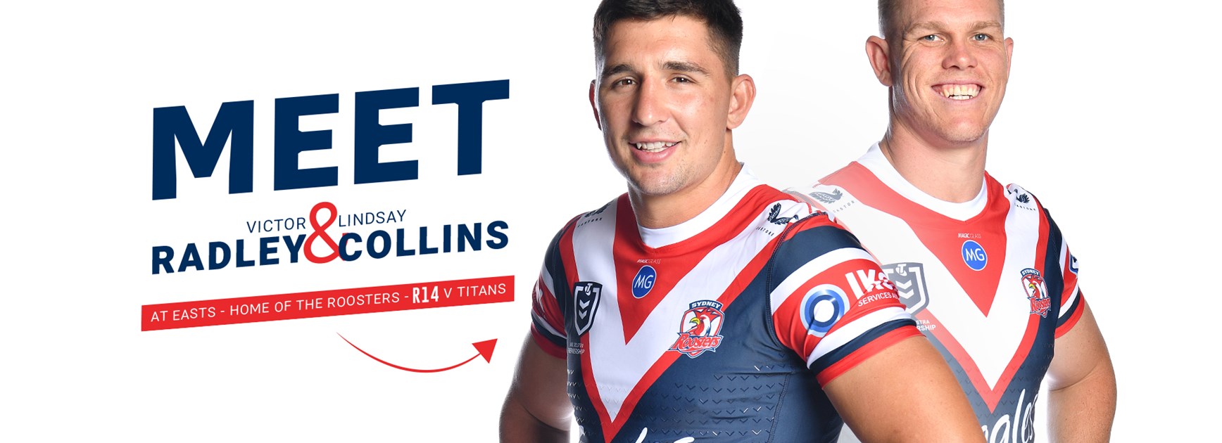 Meet Victor Radley and Lindsay Collins at easts for Round 14 Game Day!