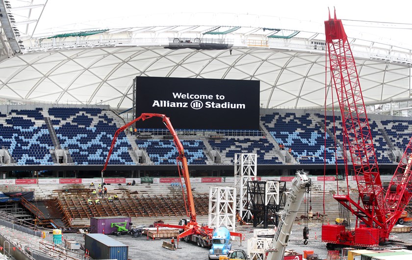 View from the western terrace towards the recently installed big screen.