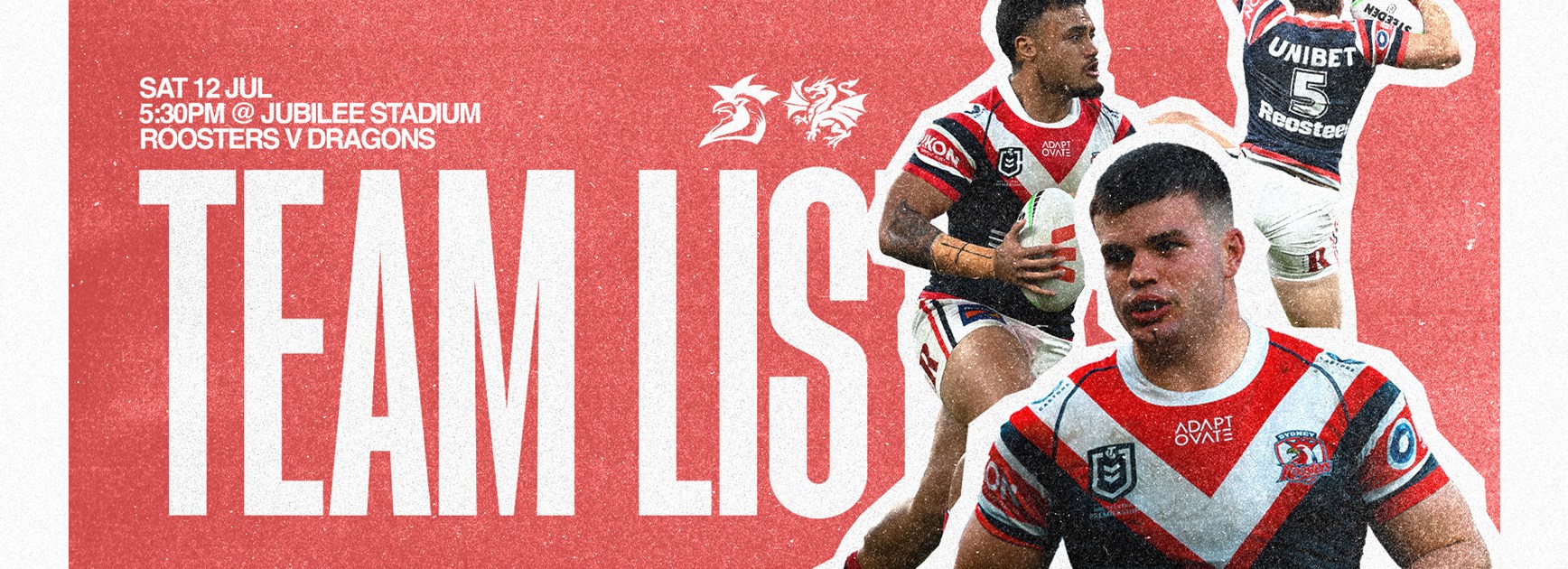 24 Hour Update | Round 19  Line Up vs Dragons