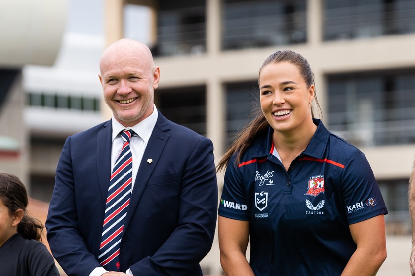 Exciting Times: Isabelle Kelly and John Strange inspect the site of the new, dedicated women's Centre of Excellence at Moore Park.