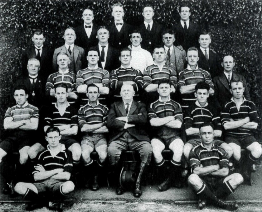 Fourth Premiership: The 1923 Eastern Suburbs Premiers back row from left: J Solomon, H Flegg, F Kinghorn, J Bennett; third row: C Steel, A Plumb, H Kelley, J Levison, R Batchelor, J Quinlan; second row: F Haron, E Rigney, A Oxford, W Ives, H Holmes, W Richards, W Webb; first row; C Abotomey, J Dawson, S Kaufman, H Somer, J Watkins, L Steel, E Connerton; sitting down: G Agar, G Wright; absent: H Caples (captain), T Molloy, T Fitzpatrick