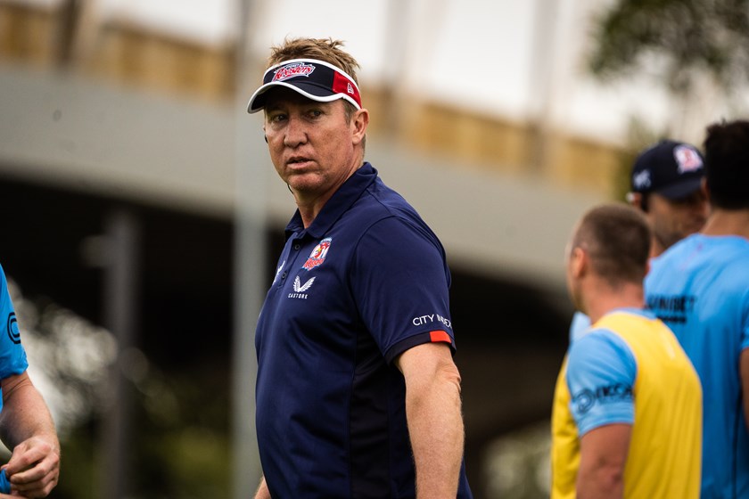 Trent Robinson will commence his tenth consecutive season as Roosters head coach on Sunday. 