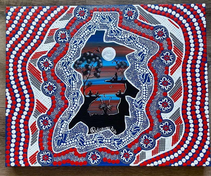 Protection Under The Moon: Jason's original artwork, which has now been translated to the 2021 Indigenous Jersey. 
