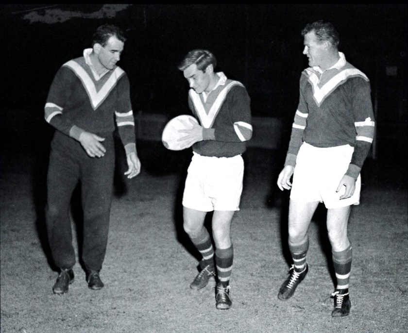 Front Row Club: Jack Gibson, Ken Ashcroft and Terry Fearnley at training in June, 1960.