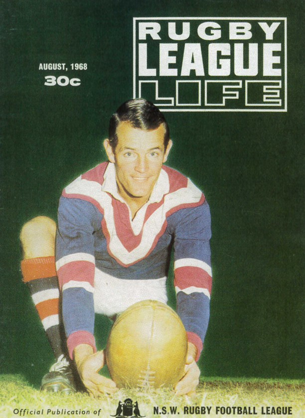 Point Scoring Specialist: A seven-year clubman, Allan McKean was a brilliant side-stepping fullback and goal kicker, who held the Club's point-scoring record until 2006. Here he is previewed on the cover of Rugby League Life in 1968. 