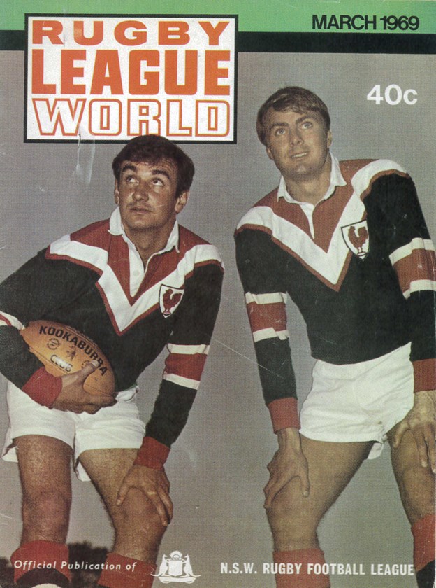 Crossing Codes: John Brass (left) and Alan Cardy (right) were two of the Club's biggest signings in 1969, jumping across from rugby union. Brass would become a prominent figure in the Roosters' successes in the 1970s.