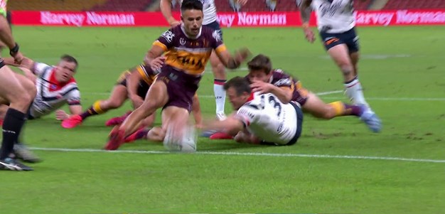 Josh Morris scores his first Roosters try