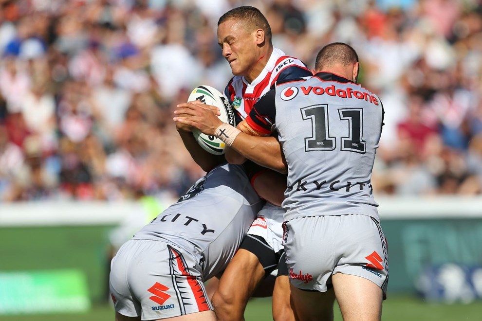 Competition - NRL Premiership Round - Round 05 Teams - Sydney Roosters V New Zealand Warriors - 3rd of April 2016 Venue - Central Coast Stadium, Gosford NSW, Photographer - Paul Barkley