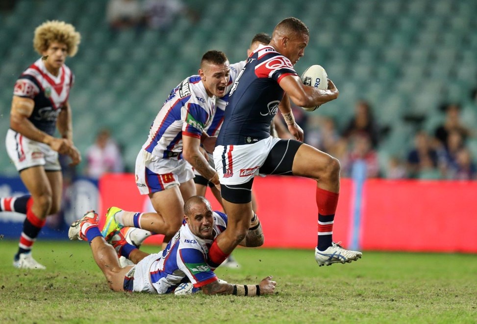 Competition - NRL Premiership Teams - Sydney Roosters v Newcastle Knights.Date â 30th or April 2016.Venue â Allianz Satdium, Sydney NSW.Photographer â Grant Trouville.Description -