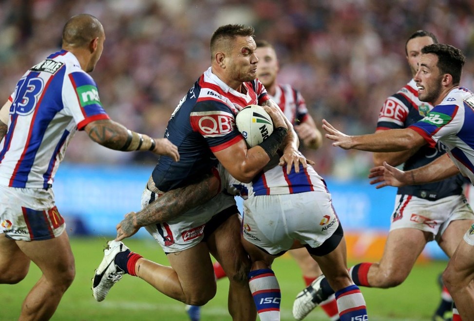 Competition - NRL Premiership Teams - Sydney Roosters v Newcastle Knights.Date â 30th or April 2016.Venue â Allianz Satdium, Sydney NSW.Photographer â Grant Trouville.Description -
