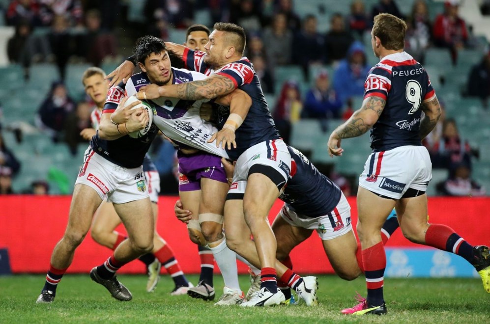 Competition - NRL Premiership.Teams - Roosters v Melbourne Storm.Round - Round 14Date - Saturday 11th of June  2016.Venue - ALLIANZ Stadium, Sydney.Photographer â Grant Trouville Â© NRL Photos.Description -  .