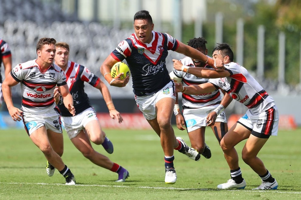Competition - NYC Premiership Round - Round 05 Teams - Sydney Roosters V New Zealand Warriors - 3rd of April 2016 Venue - Central Coast Stadium, Gosford NSW, Photographer - Paul Barkley