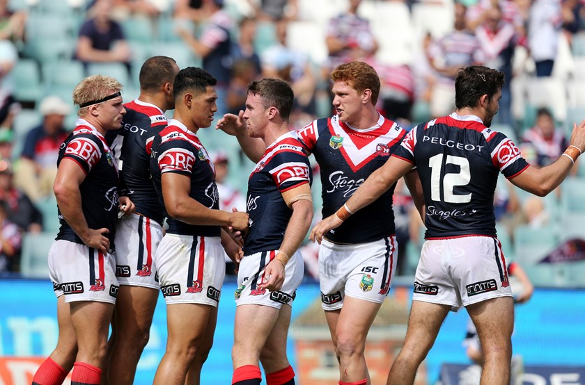 The Roosters rally in the midst of a big win over the Canberra Raiders at home.