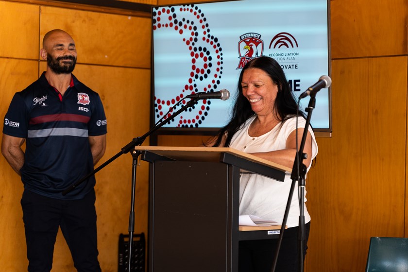 Auntie Lola performs the Welcome to Country. 