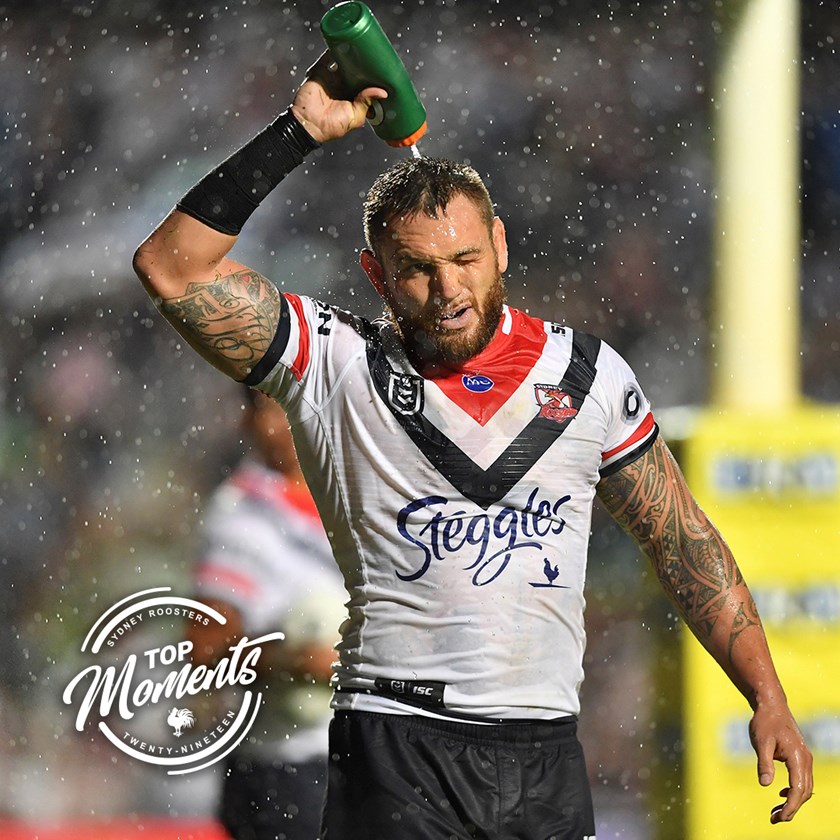 JWH cools his jets during an 80 minute performance in the front row, in which he ran for 232 metres and made 43 tackles.
