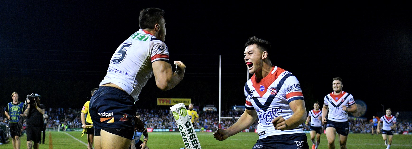 Roosters stars Mitchell, Keary and Tedesco carve up Sharks