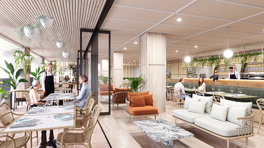 Artist's impression of new bistro at Easts Leagues Club, Bondi Junction.