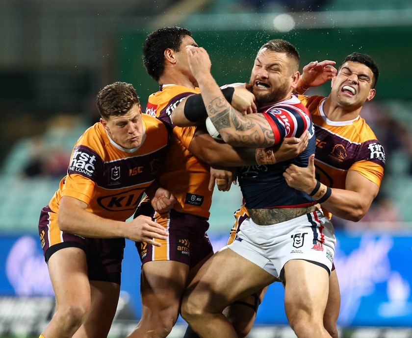 Sparks fly as JWH launches into the Broncos defence