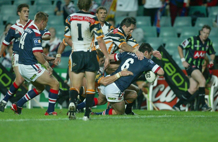 Brad Fittler in his 200th match against the Wests Tigers.