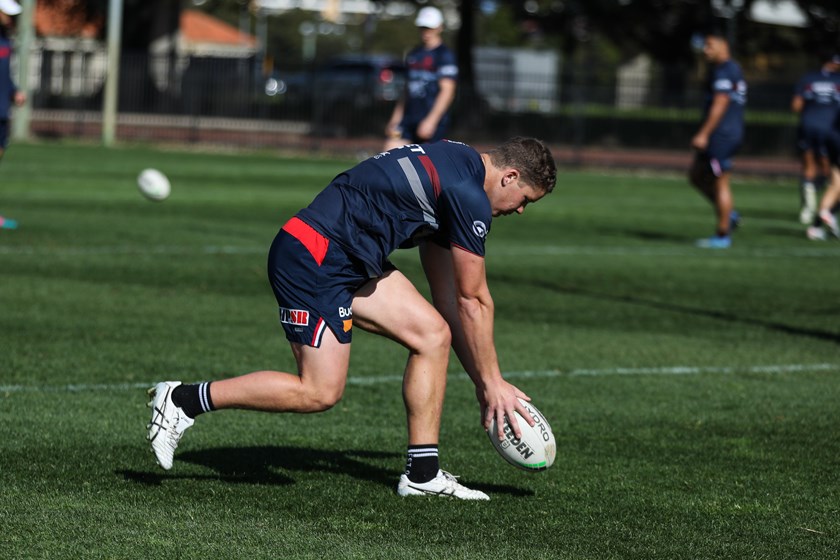 Egan Butcher at the Round 12 Captain's Run training session.