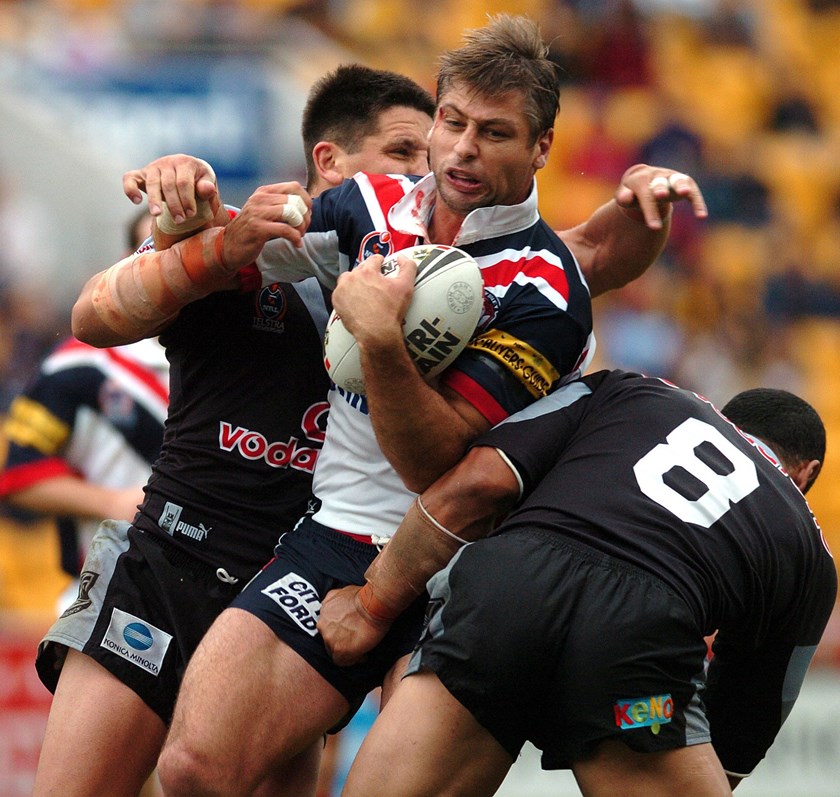 Ricketson takes a hit-up against the Warriors during his final season in 2005.