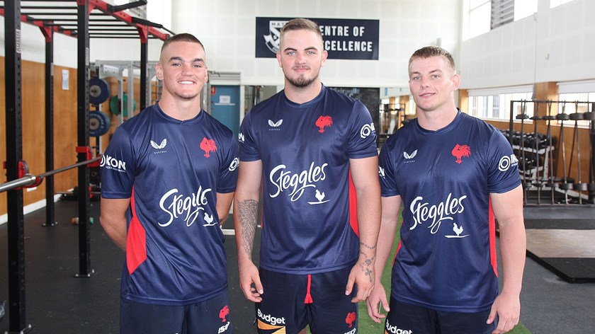 SG Ball Players: Thomas Deakin, Zac Montgomery and Josh Bevan trained with the Roosters' NRL squad before Christmas