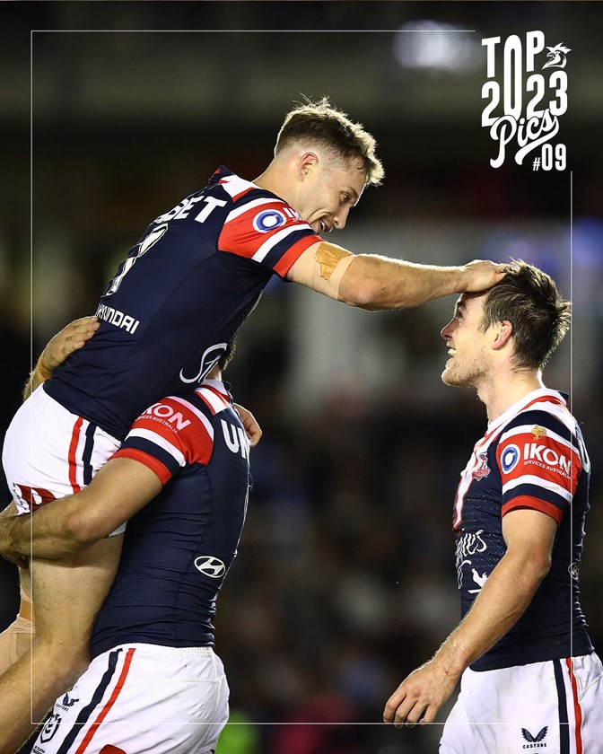 Blessed! The boys celebrate a one-point victory over the Sharks in the Finals.
